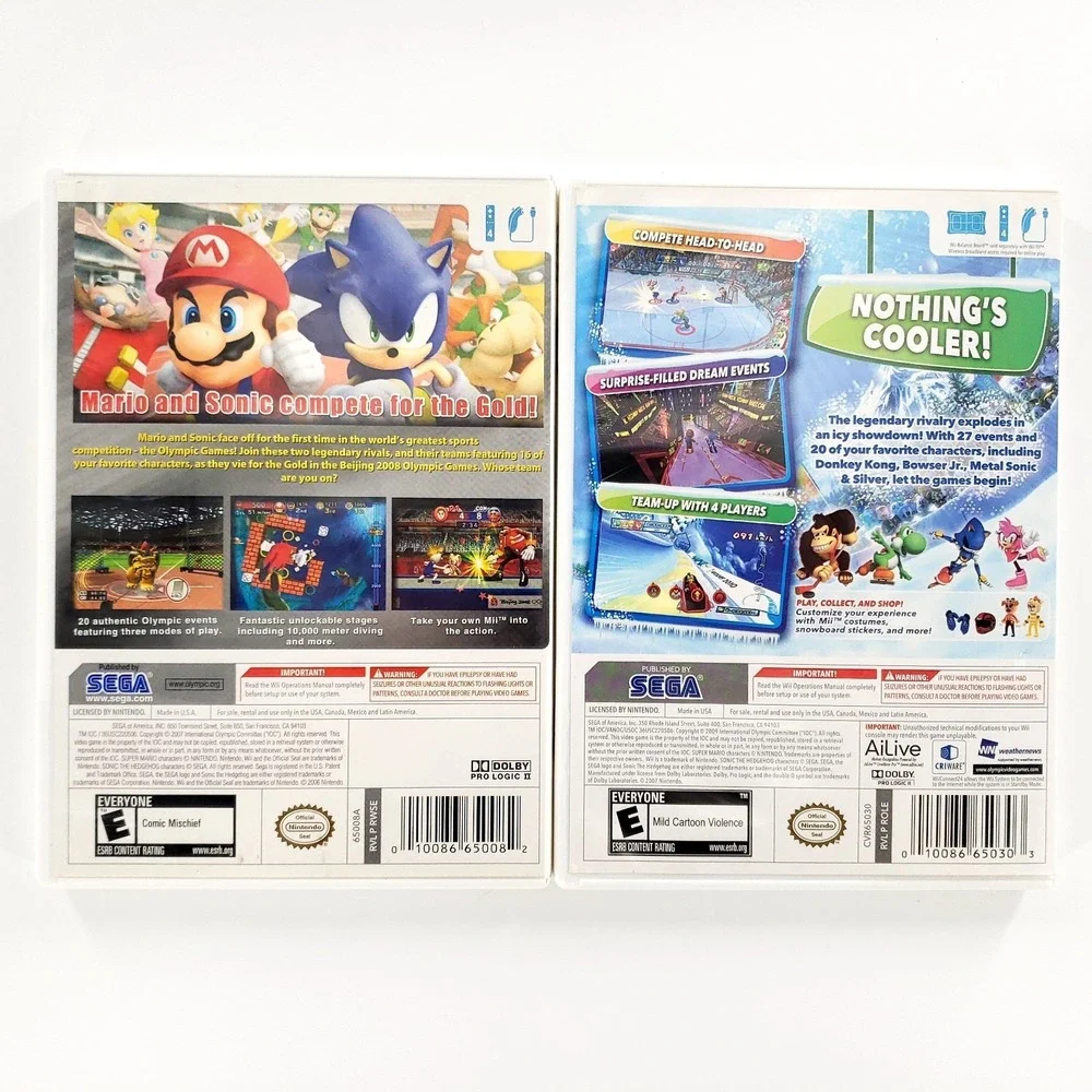 Mario & Sonic at the Olympic Games & Olympic Winter Games Nintendo Wii Complete